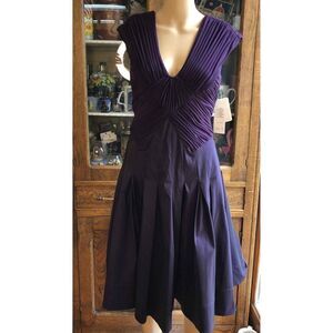NWT Adrianna Papell Eggplant Sleeveless Pleated Cocktail Dress Womens Size 6